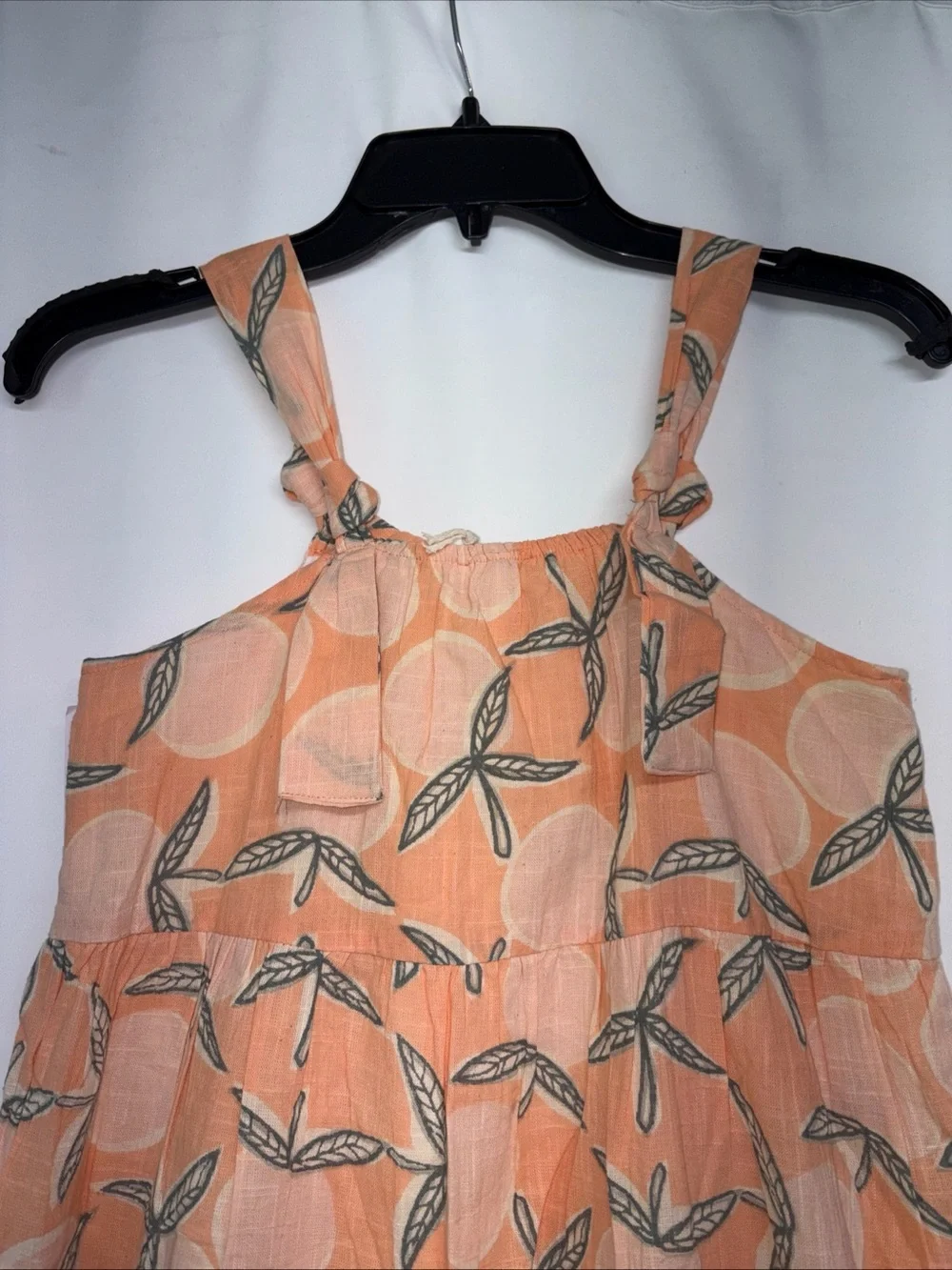 Jessica Simpson Girl's Dress M 8 Orange Fruit Sleeveless Lined 100% Cotton $42